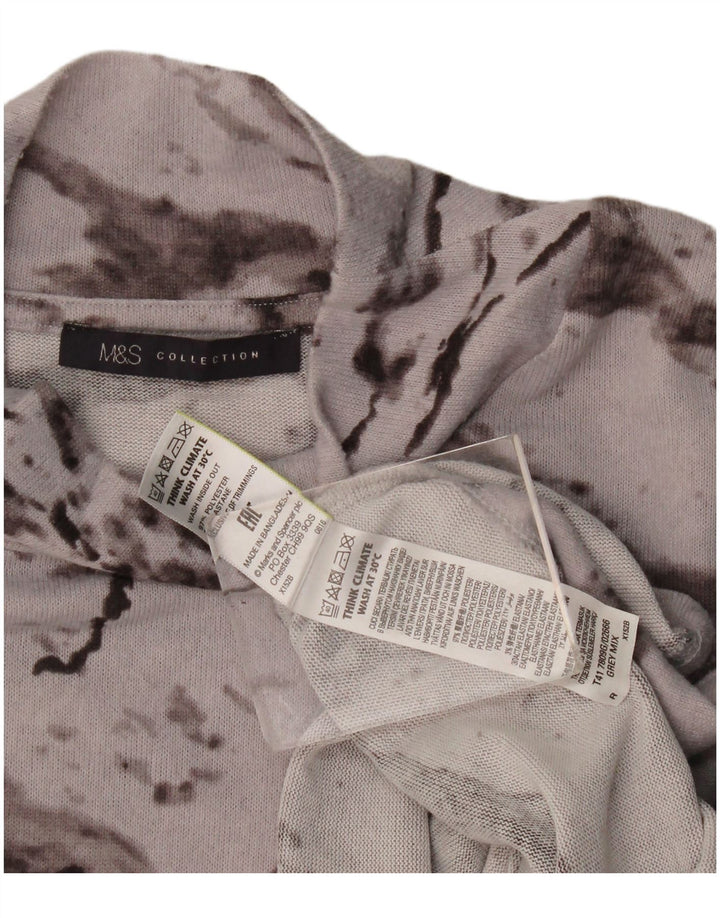 Женский свободный топ Marks & Spencer с рукавом 3/4, Великобритания 14, большой серый тай-дай