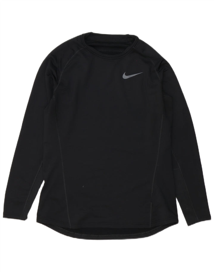 Мужской топ Nike Dri Fit с длинным рукавом, большой черный полиэстер