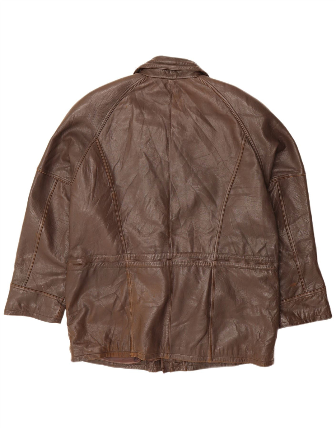 VINTAGE Mens Leather Jacket IT 52/54 Large Brown Leather