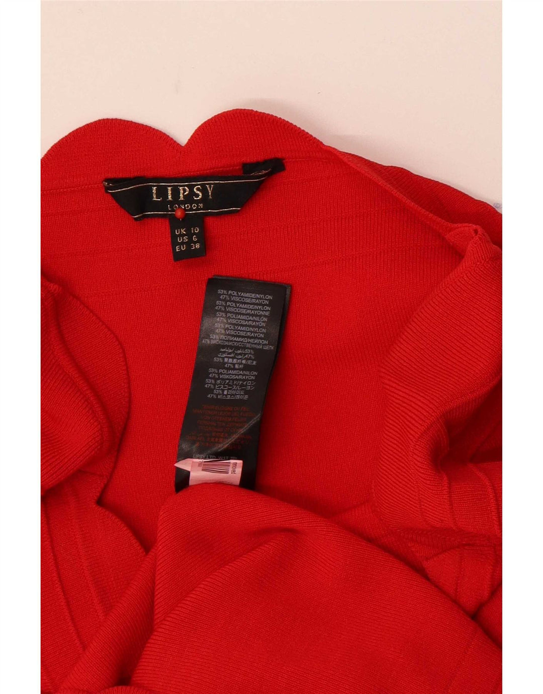 Женское облегающее платье Lipsy UK 10, маленькое красное, полиамид
