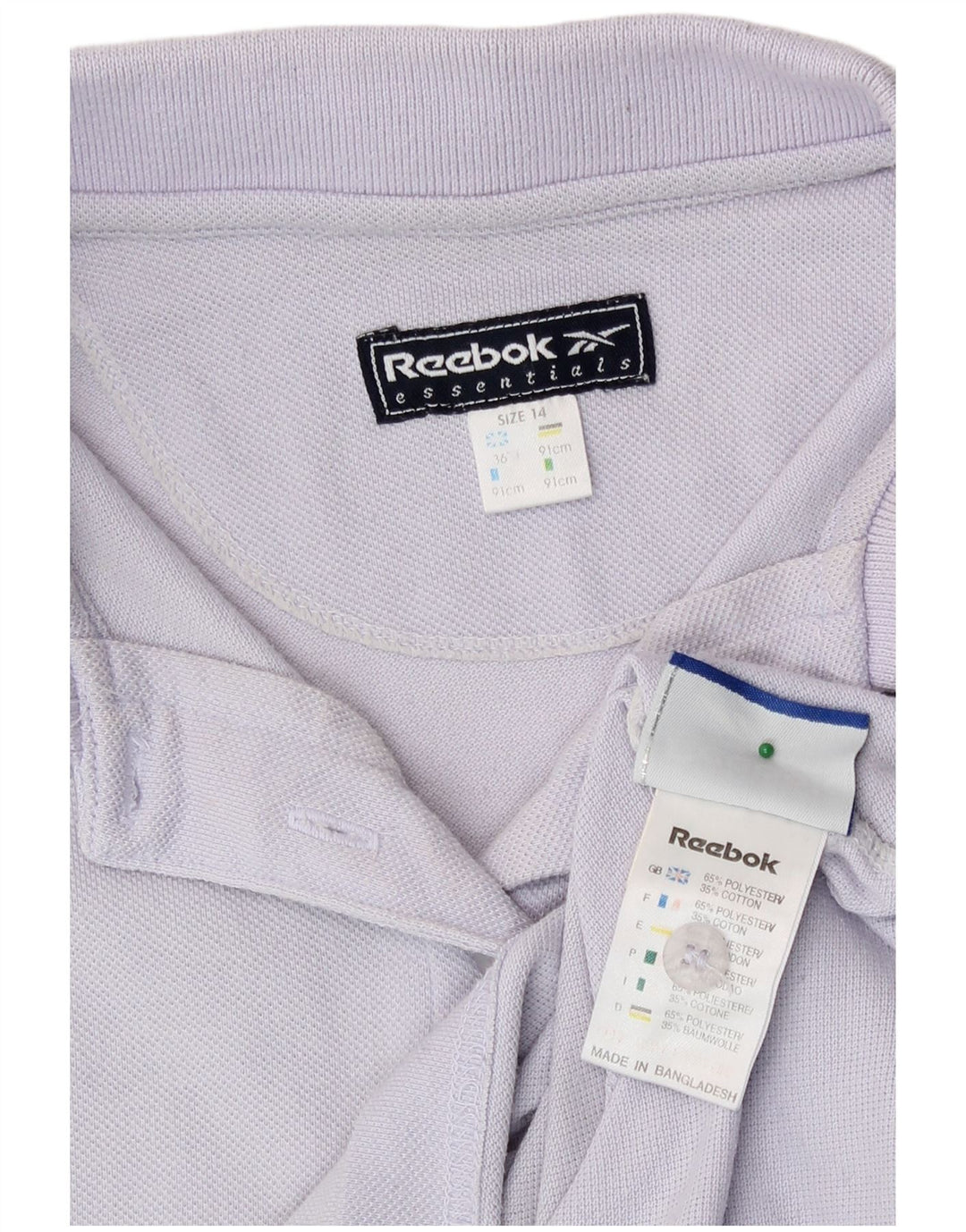 Женская рубашка-поло Reebok UK 14, большая фиолетовая, полиэстер