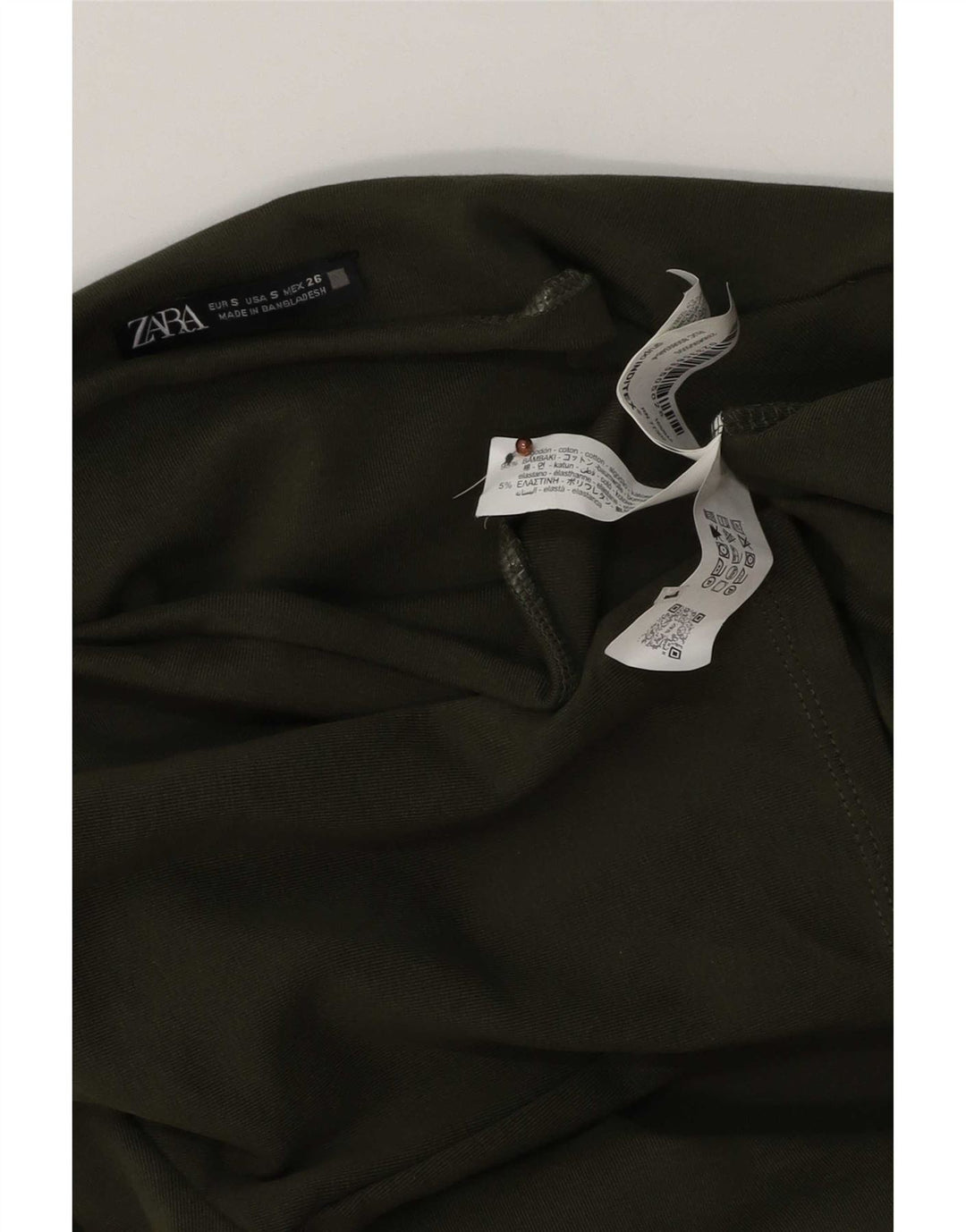 Женское облегающее платье Zara UK 10, маленький цвет хаки