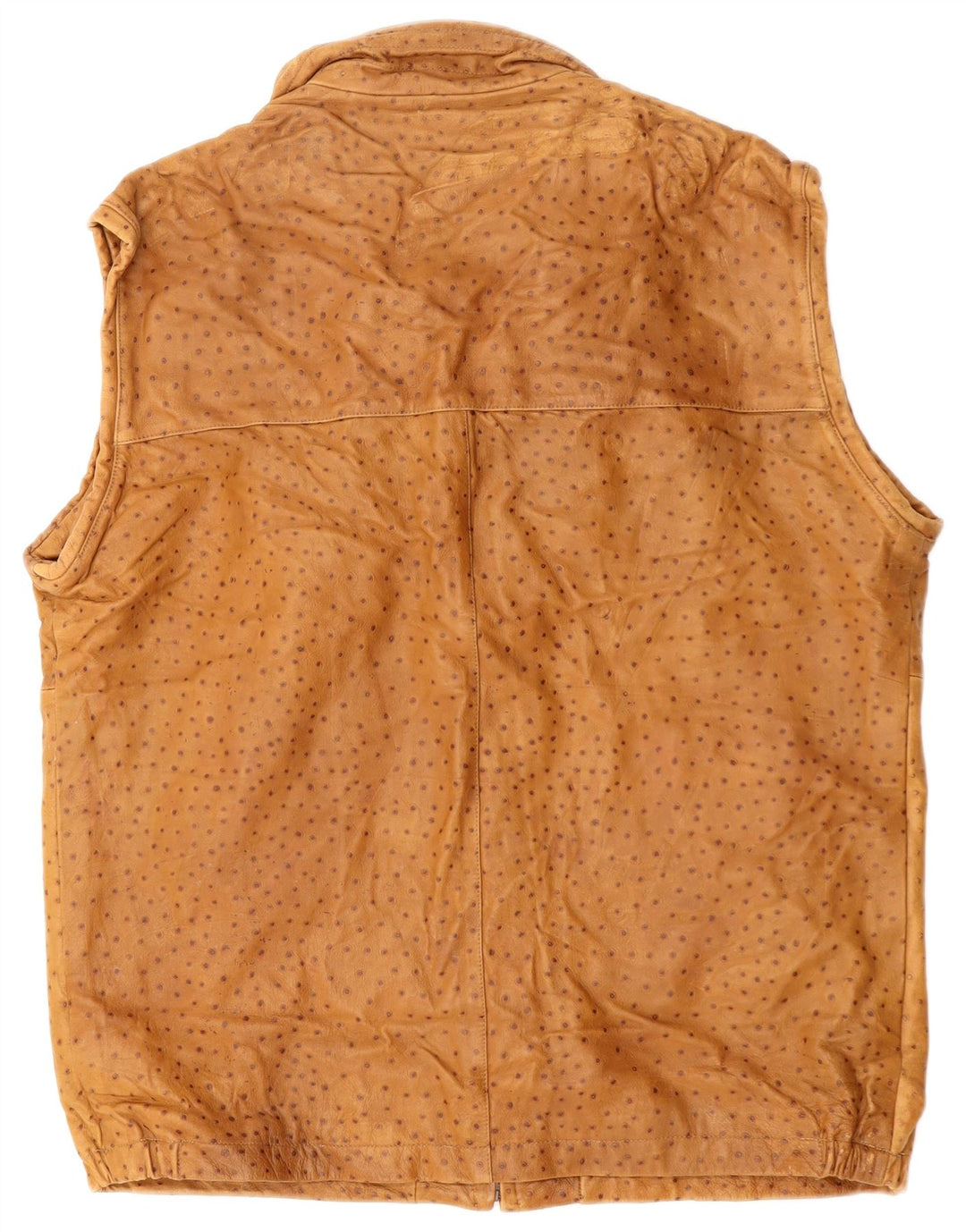 Мужской кожаный жилет VINTAGE IT 56 3XL Коричневый в пятнистый цвет