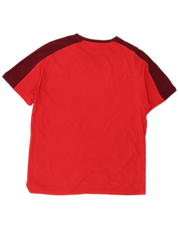 Мужская футболка Umbro, большая красная, с цветными блоками