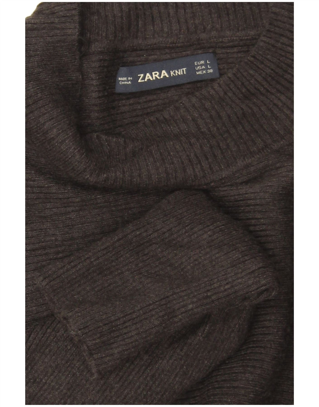 Женский укороченный джемпер с высоким воротом «летучая мышь» Zara UK 16, большой серый цвет
