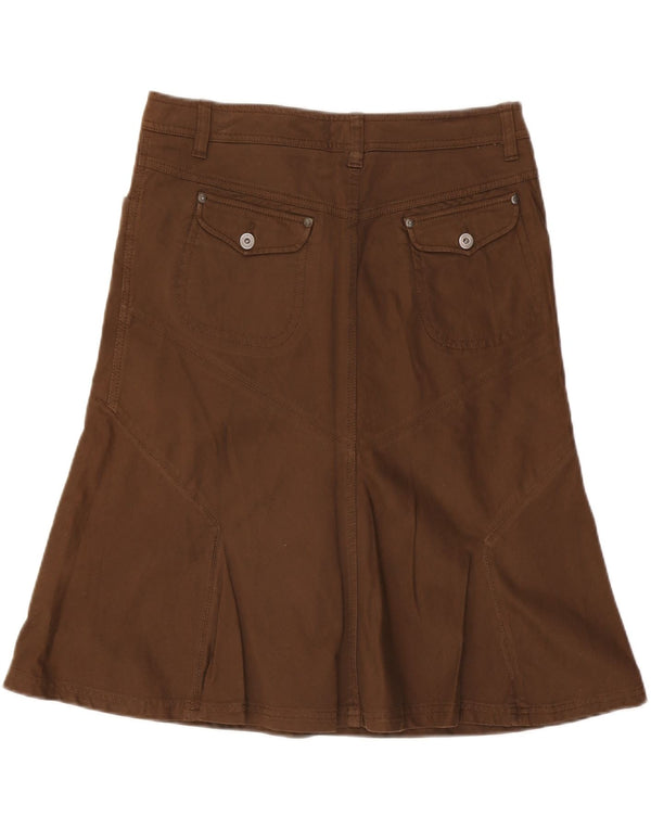 Женская юбка-трапеция Marlboro Classics EU 48 XL W36 Коричневая классическая хлопковая юбка