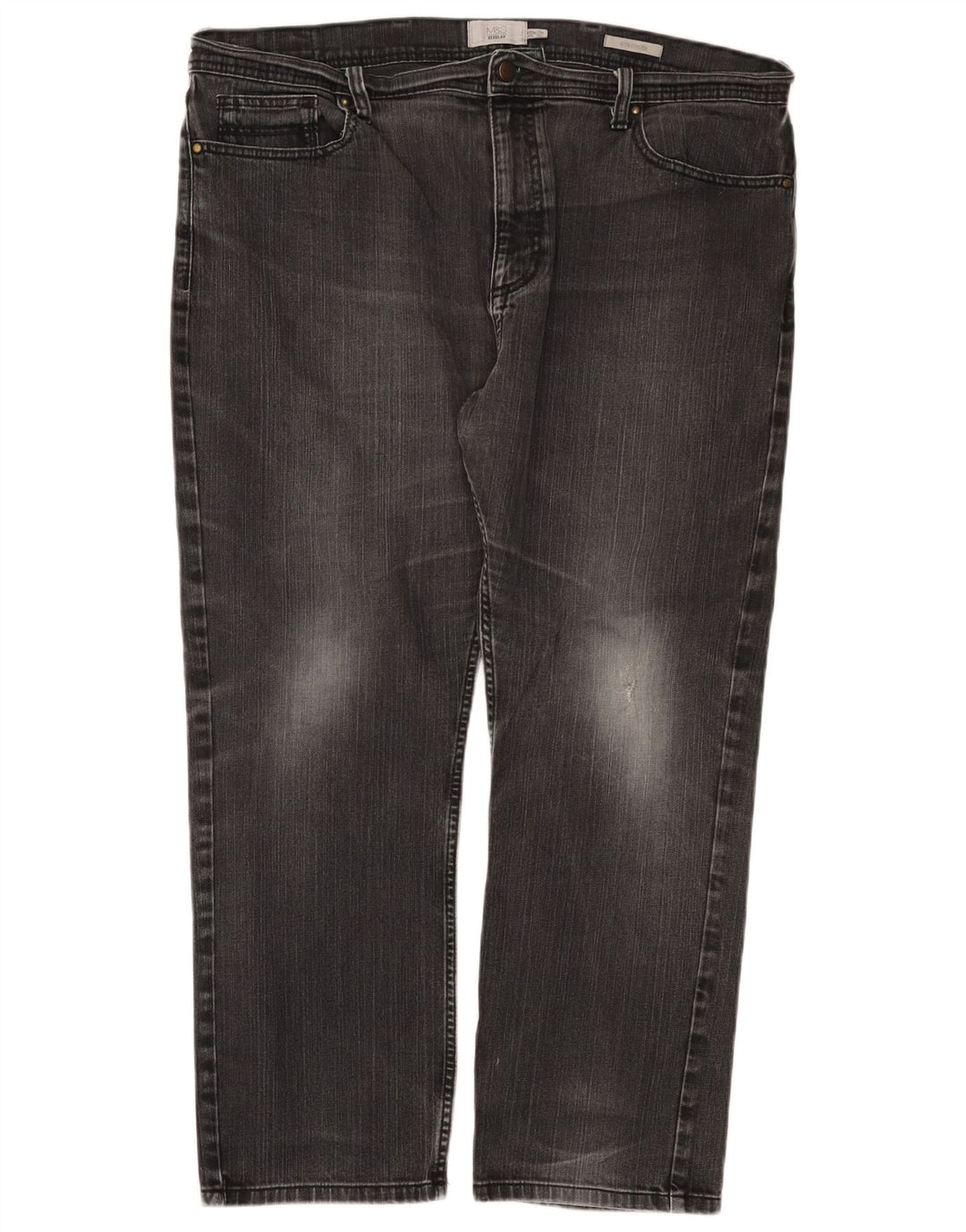 Мужские прямые джинсы Marks & Spencer W40 L29, черные, хлопковые