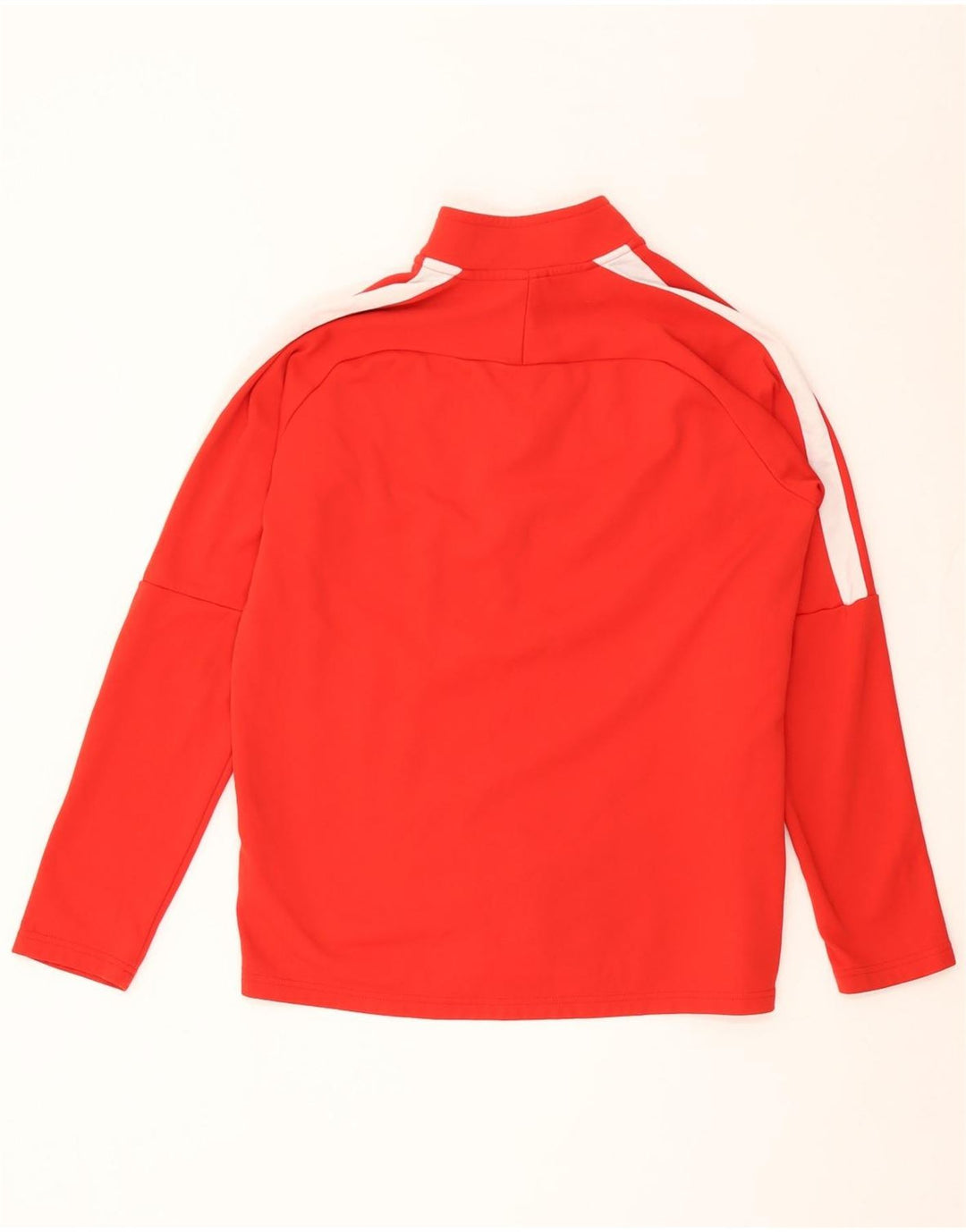 Мужской топ Nike Dri Fit с воротником на молнии и длинными рукавами, средний красный, полиэстер с цветными блоками