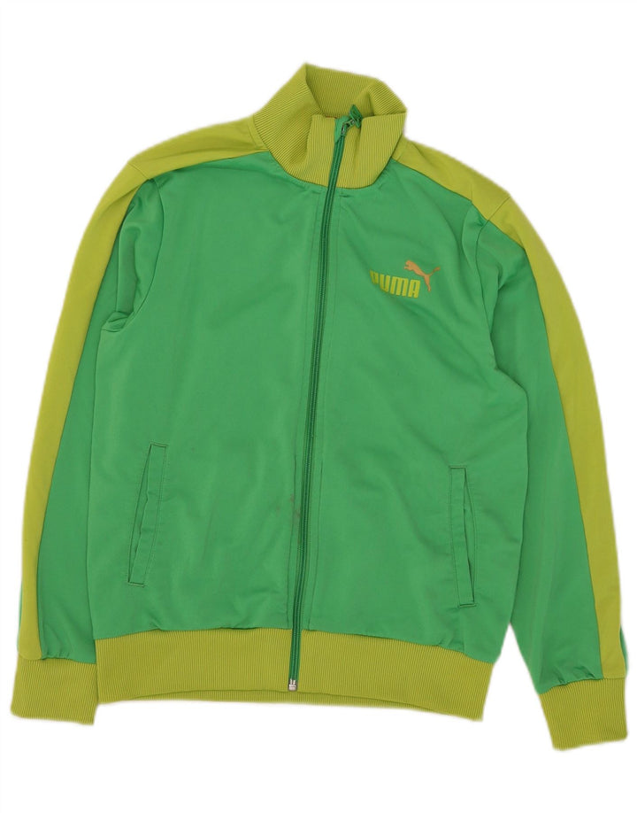 Спортивный костюм Puma для мальчиков, верхняя куртка 11–12 лет, зеленый полиэстер с цветными блоками