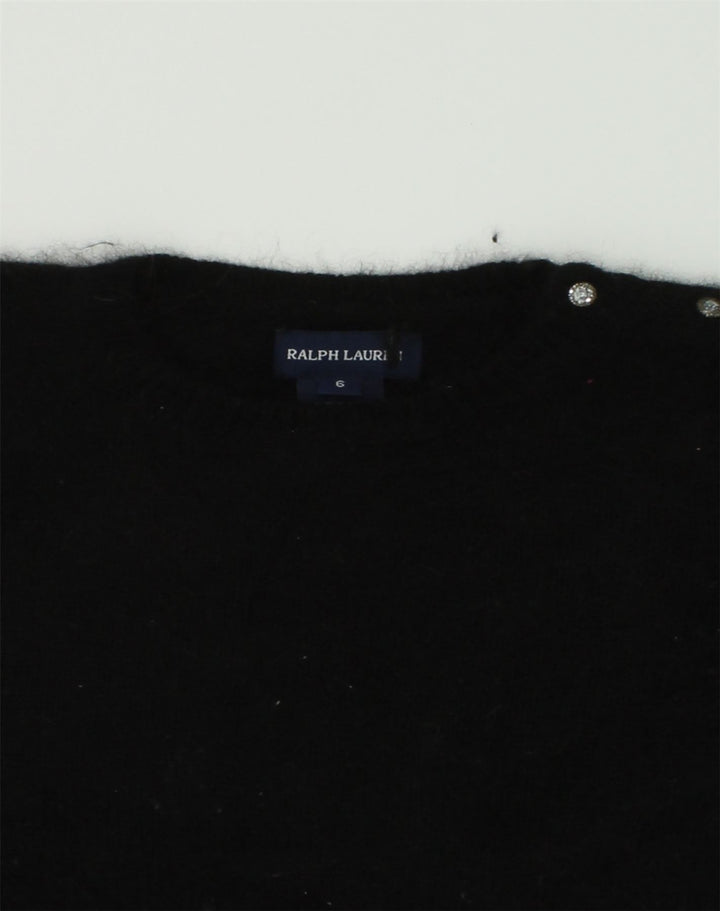 POLO RALPH LAUREN Girls Short Sleeve Cardigan Sweater 5-6 Years Black | Vintage Polo Ralph Lauren | Thrift | Second-Hand Polo Ralph Lauren | Used Clothing | Messina Hembry 