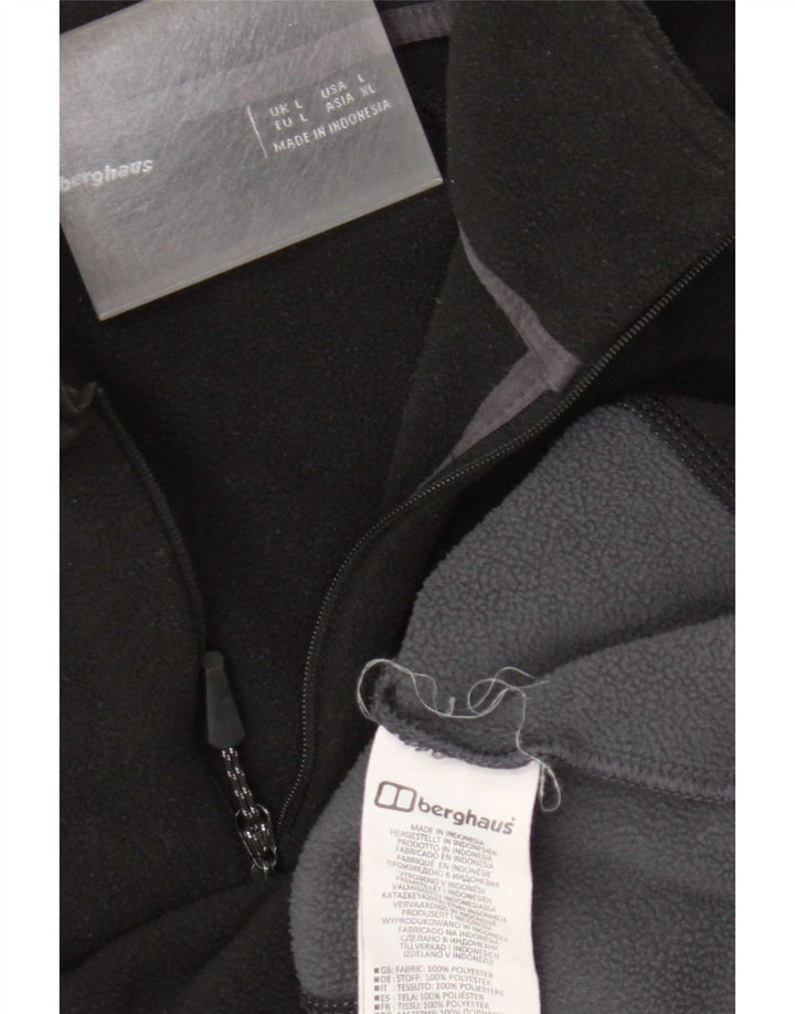 Berghaus Мужской флисовый джемпер с воротником на молнии, большой черный, полиэстер с цветными блоками