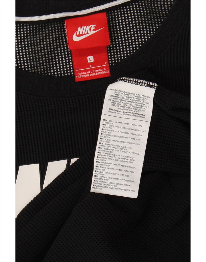 Мужской жилет с графическим рисунком Nike, большой черный полиэстер