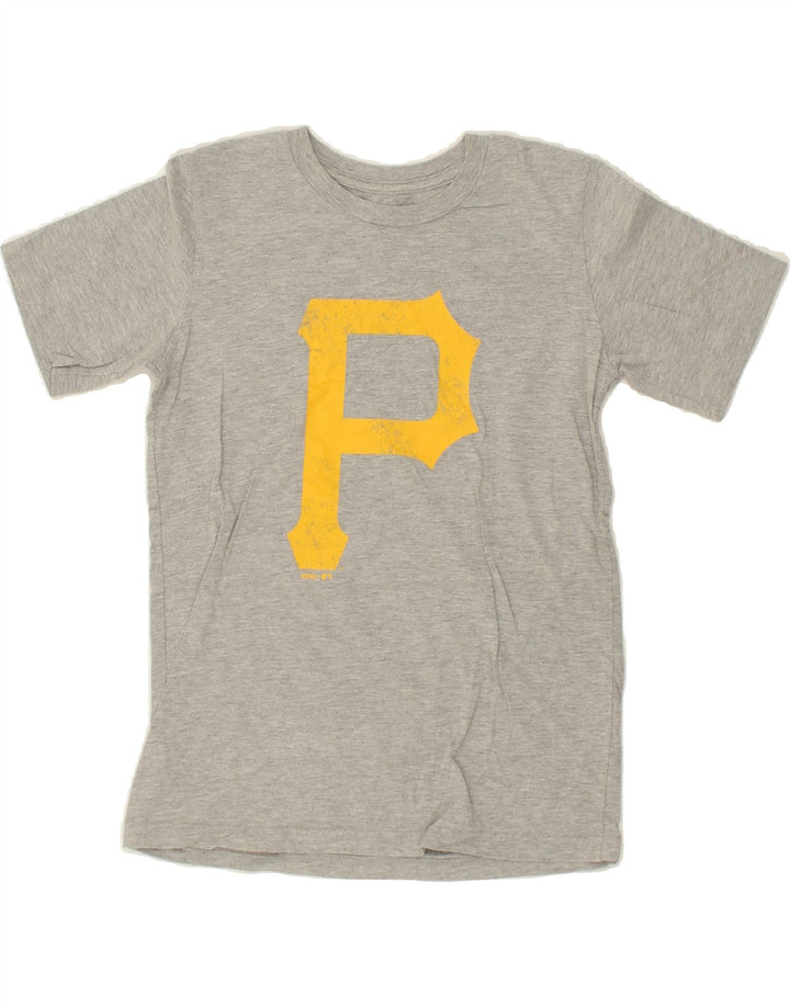 MAJESTIC Boys Graphic T-Shirt Top 8-9 Years Medium Grey Cotton Vintage Majestic and Second-Hand Majestic from Messina Hembry 