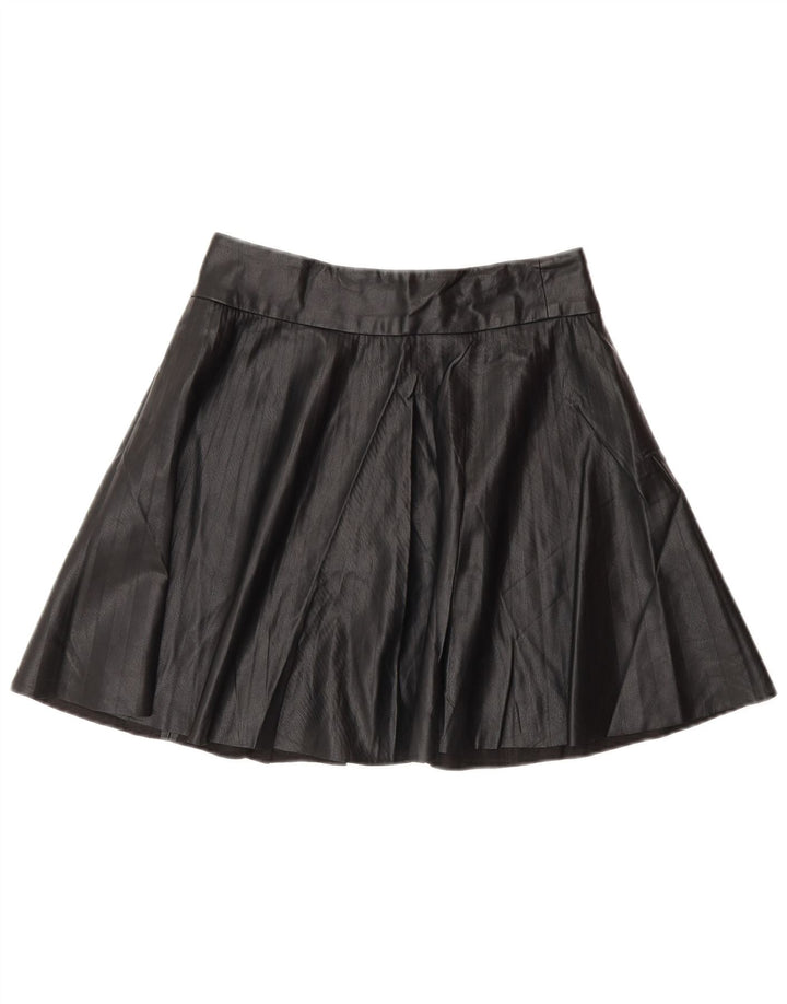 Женская мини-юбка Zara из искусственной кожи, маленькая W26, черный полиэстер
