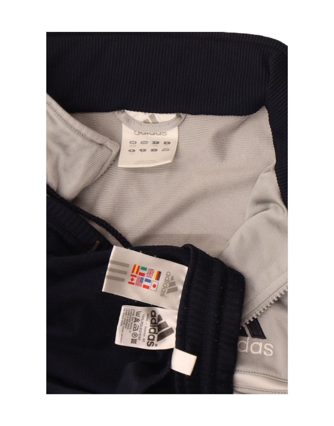 Мужской спортивный костюм Adidas Full UK 38/40, средне-серый, полиэстер с цветными блоками