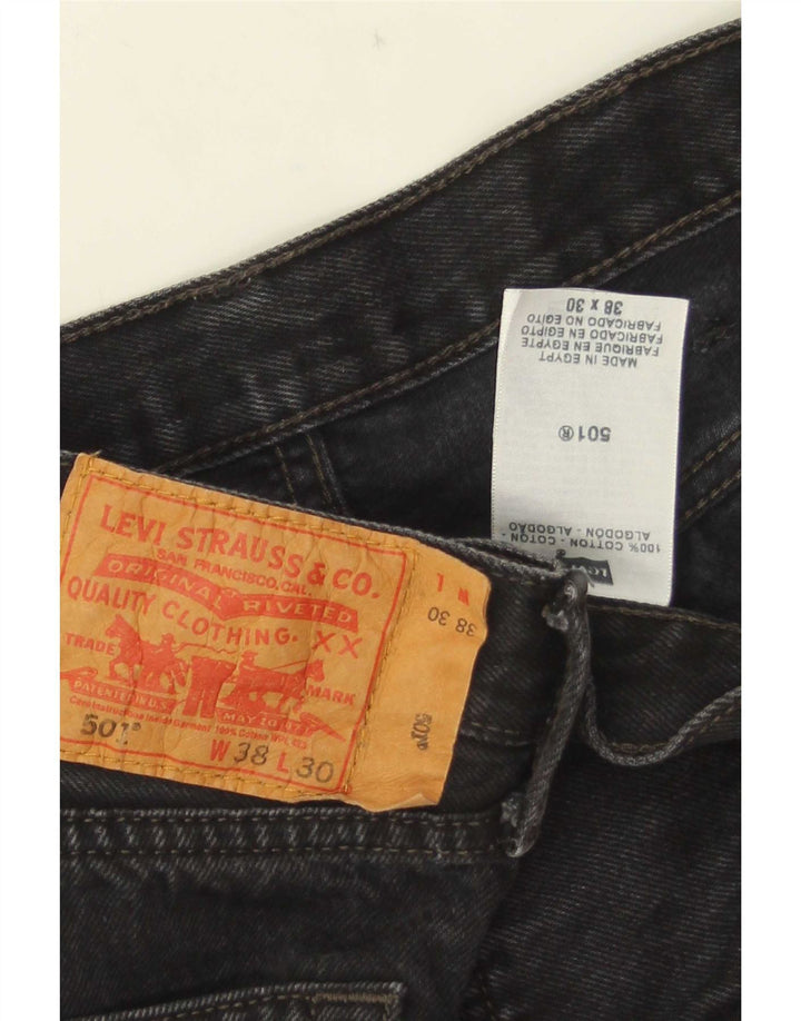 Мужские прямые джинсы Levi's 501 W38 L30, черный хлопок