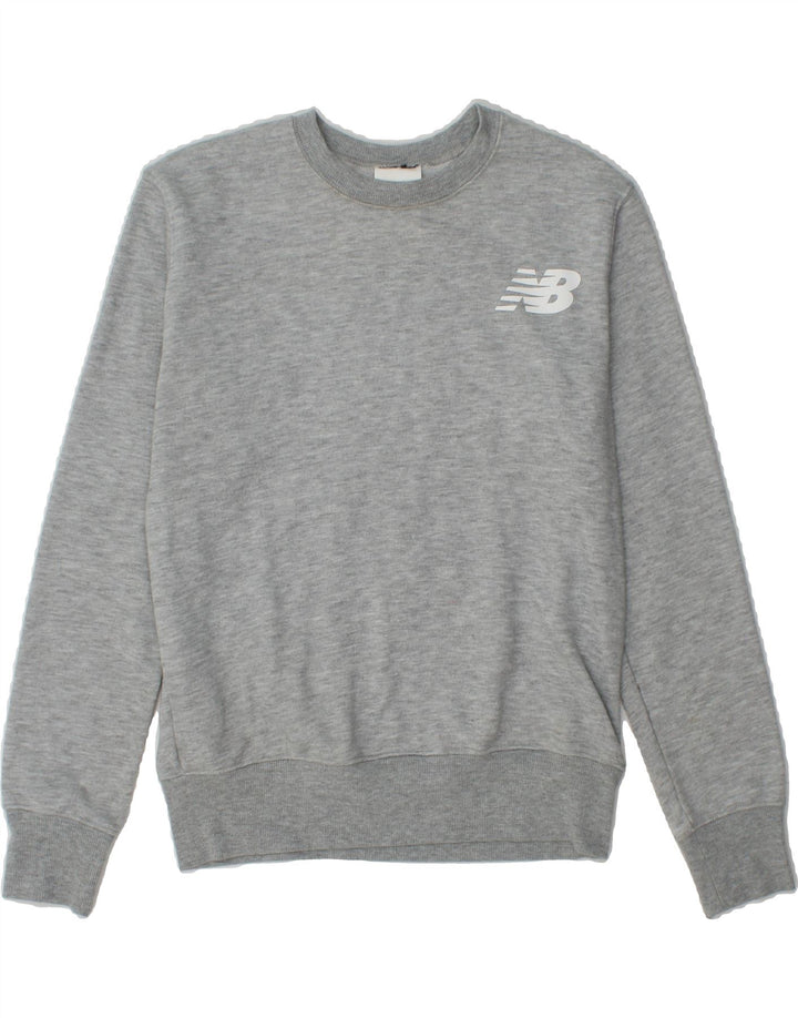 NEW BALANCE Womens Sweatshirt Jumper UK 6 XS Grey Polyester Vintage New Balance and Second-Hand New Balance from Messina Hembry 