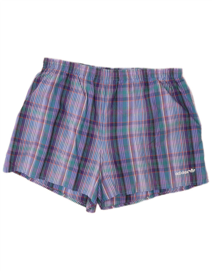 Мужские шорты для плавания ADIDAS, хлопковые, синие, в клетку