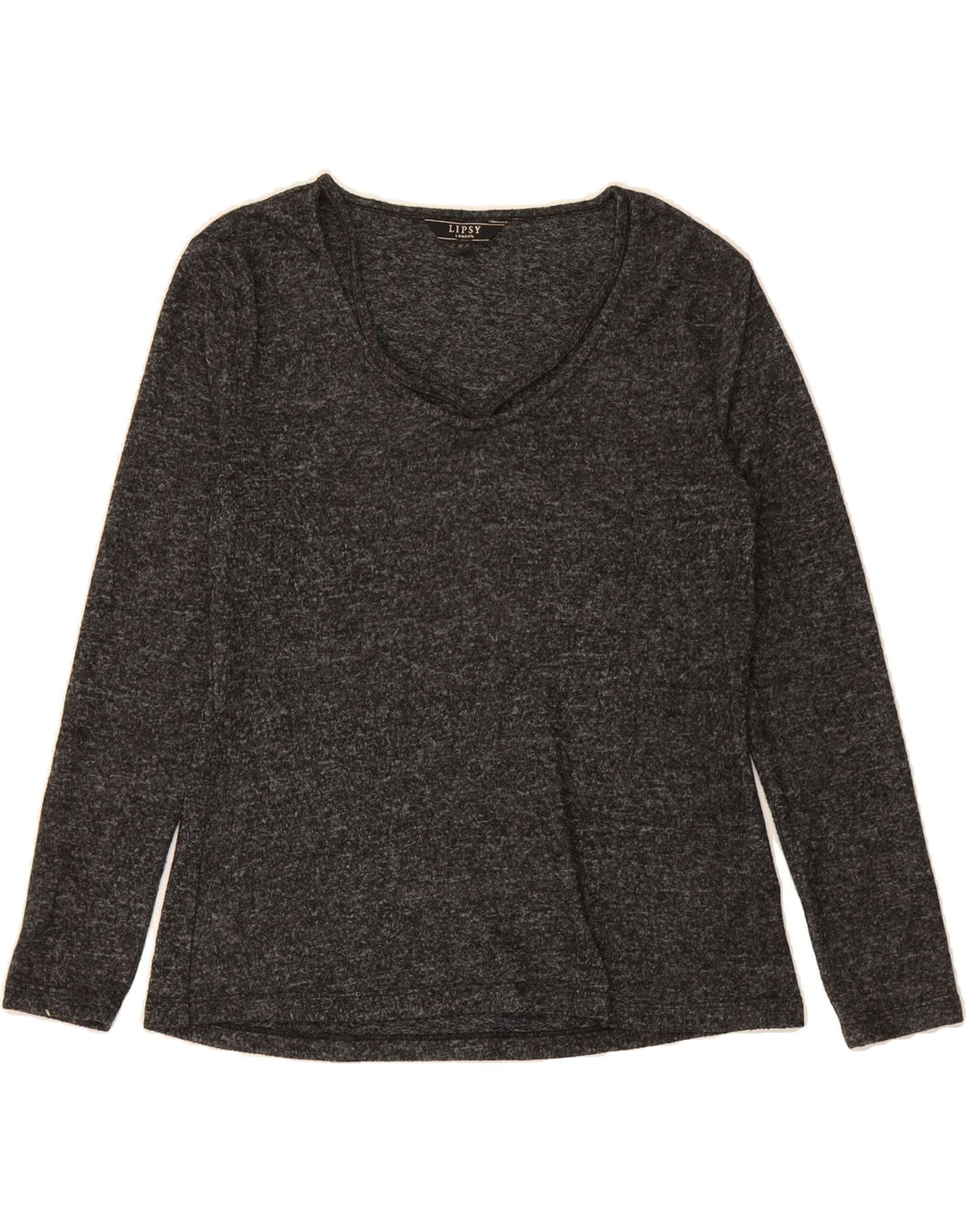 LIPSY Womens Top Long Sleeve UK 12 Medium Grey Flecked Polyester Vintage Lipsy and Second-Hand Lipsy from Messina Hembry 