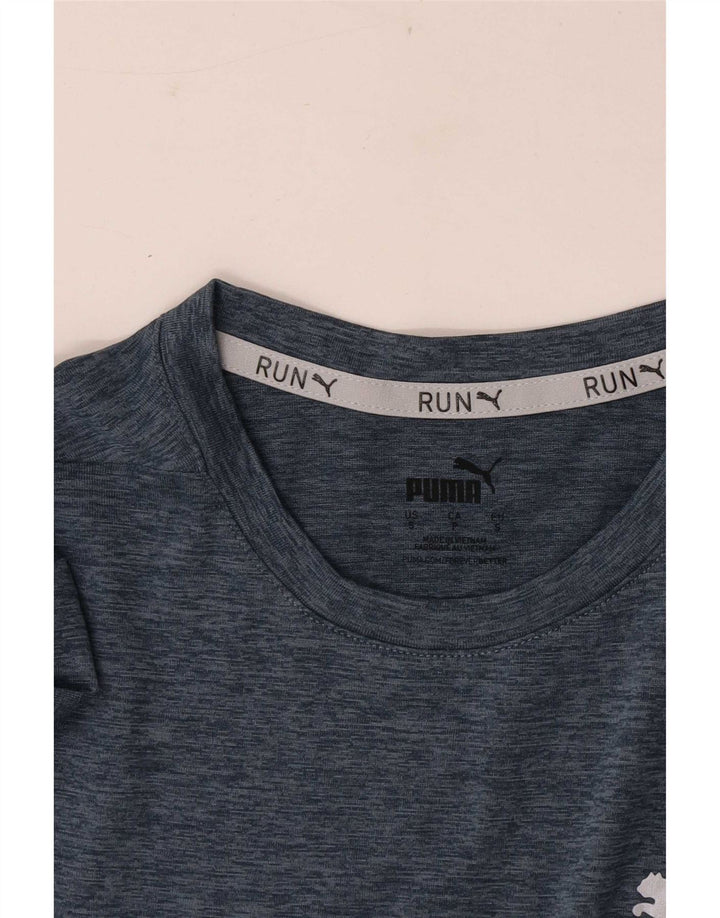 Мужская футболка Puma, маленькая, темно-синяя, в крапинку