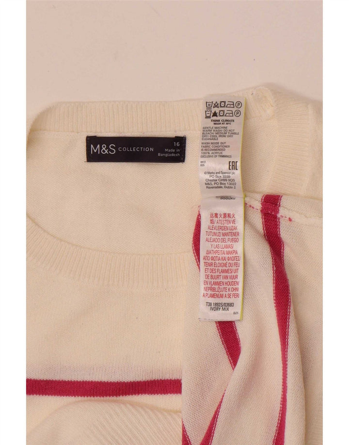 Женский джемпер с круглым вырезом Marks & Spencer, Великобритания 16, большой Off White