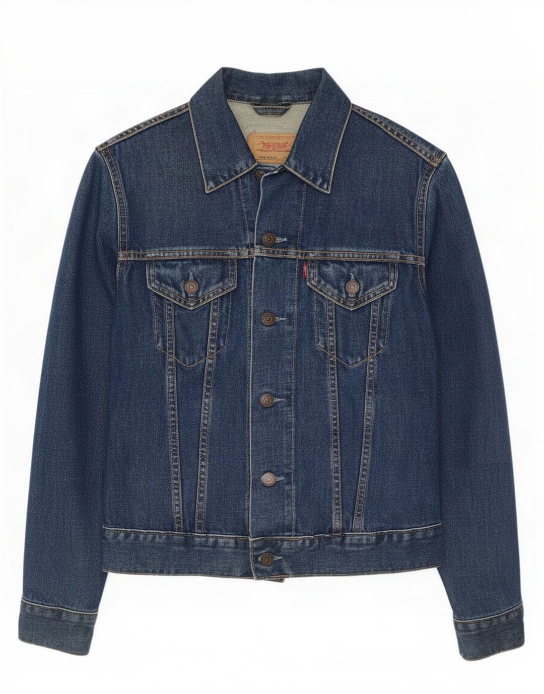 Джинсовая куртка Levi's для девочек 11-12 лет, хлопковая ткань среднего синего цвета