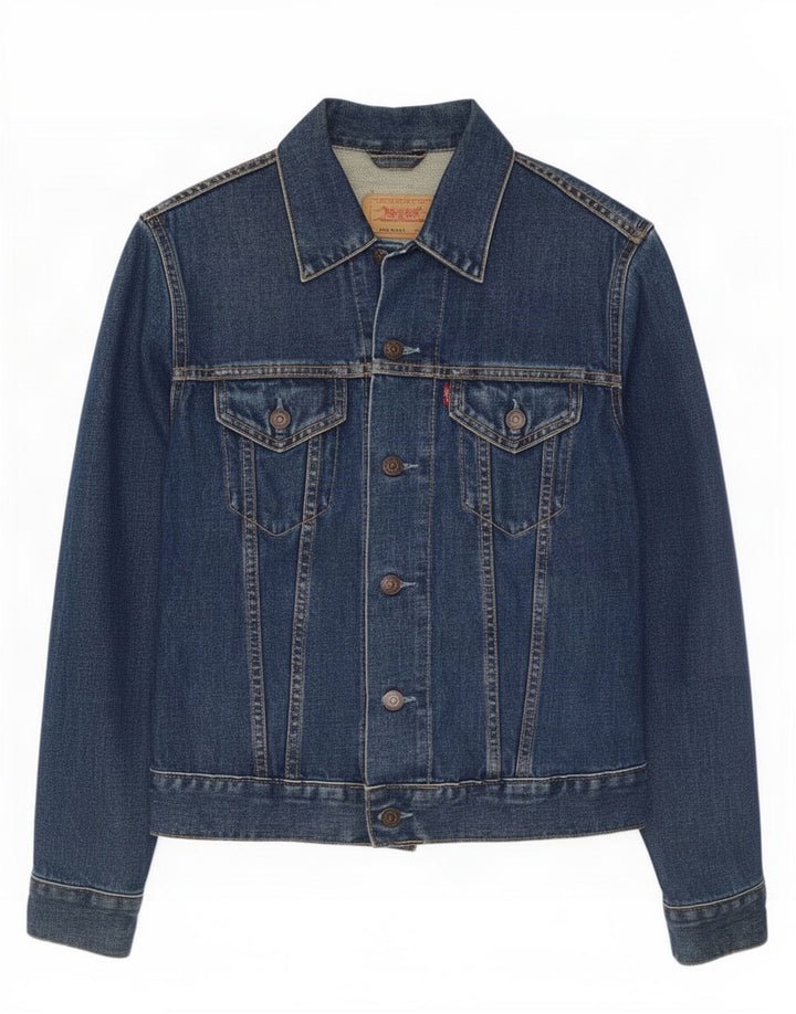 Джинсовая куртка Levi's для девочек 11-12 лет, хлопковая ткань среднего синего цвета