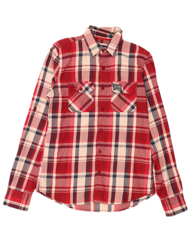 Мужская рубашка Superdry в крупную красную клетку из хлопка