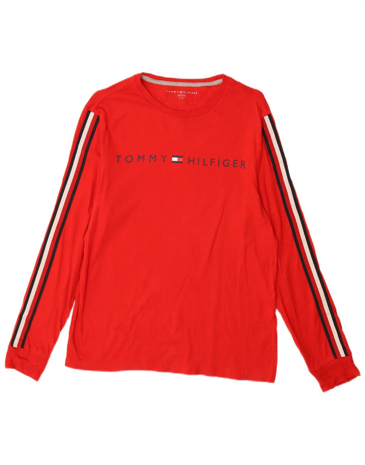 Tommy Hilfiger Мужской топ с рисунком, длинный рукав, маленький красный хлопок