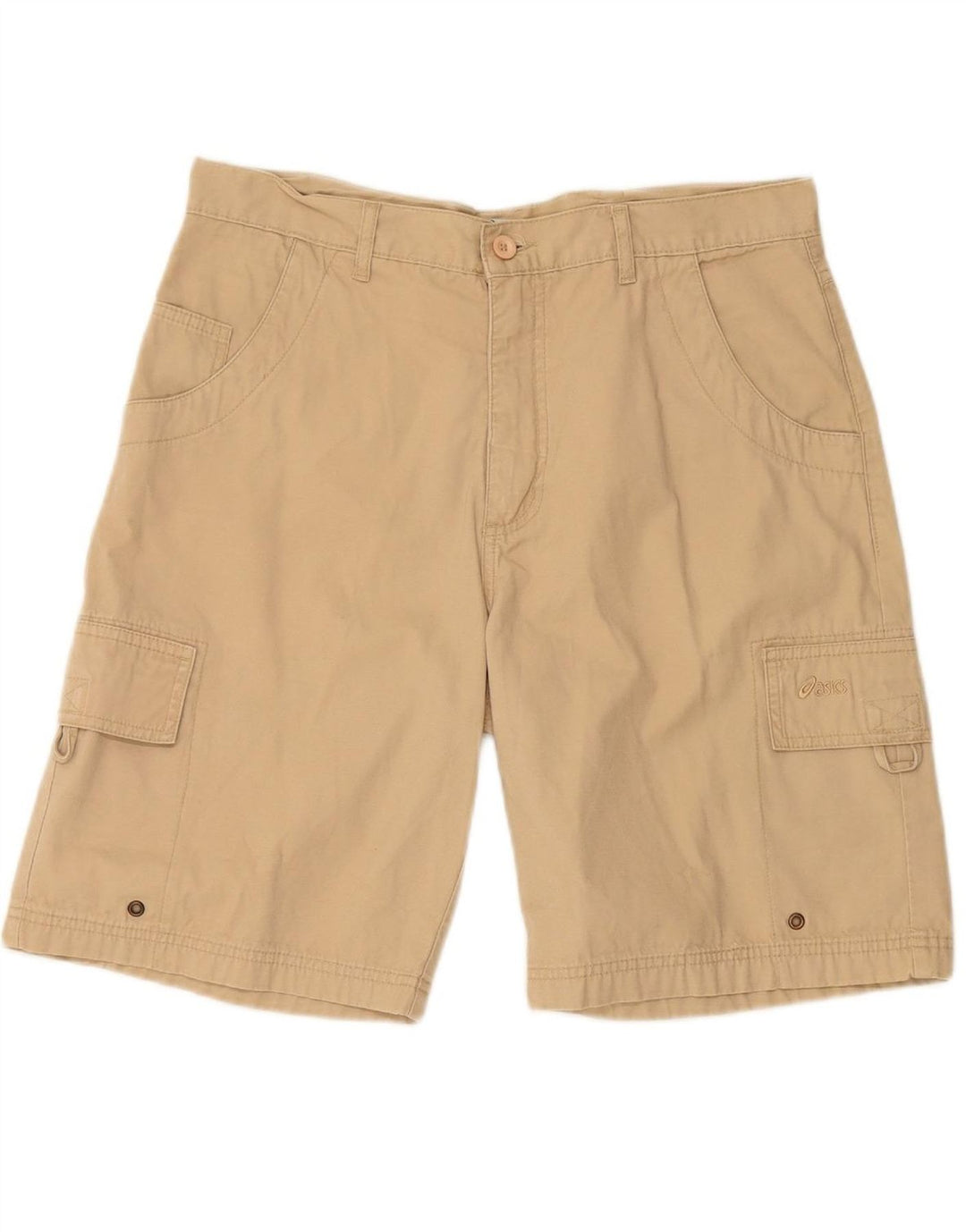 ASICS Mens Cargo Shorts Medium W32 Beige Cotton