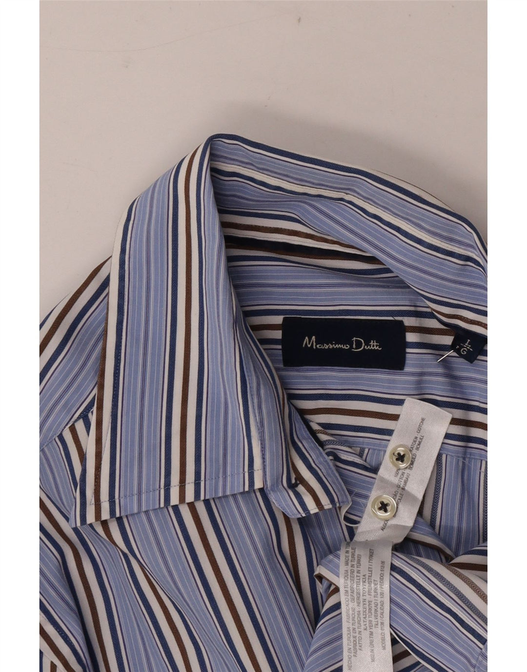 Мужская рубашка Massimo Dutti из хлопка в большую синюю полоску