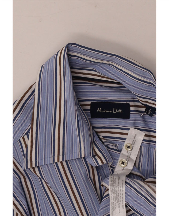 Мужская рубашка Massimo Dutti из хлопка в большую синюю полоску