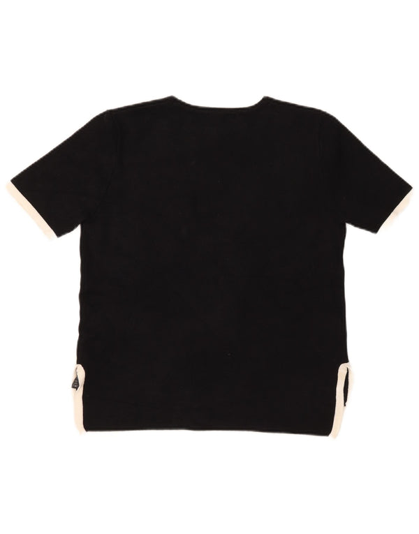 Женская футболка Zara Top UK 14, большая черная вискоза с цветными блоками
