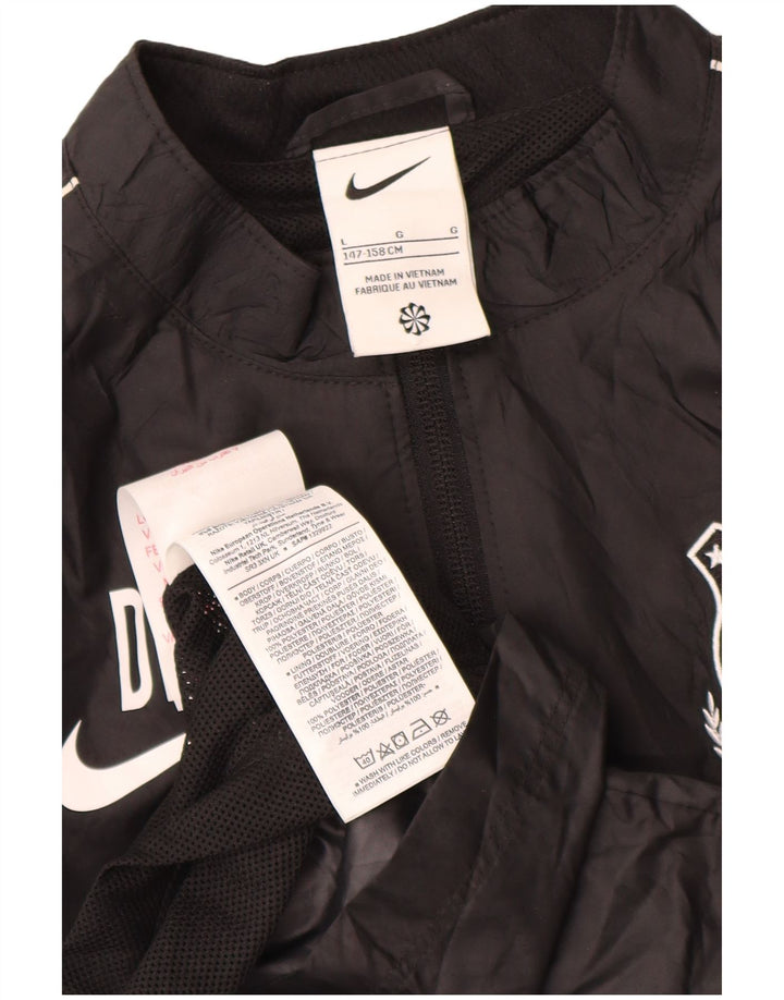 Дождевик с графическим рисунком Nike для мальчиков 12–13 лет, большой черный полиэстер
