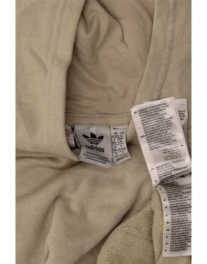 Джемпер с капюшоном ADIDAS для мальчиков 13-14 лет, бежевый, хлопок