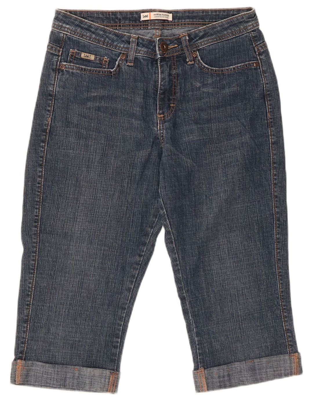 Женские капри со средней посадкой LEE US 8, средний размер W29, синий хлопок