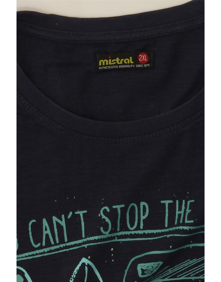 Мужская футболка с рисунком Mistral Top 2XL Темно-синий