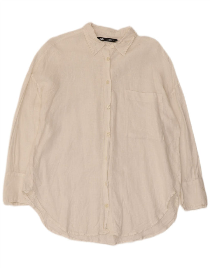 Женская рубашка оверсайз Zara UK 6 XS, белая