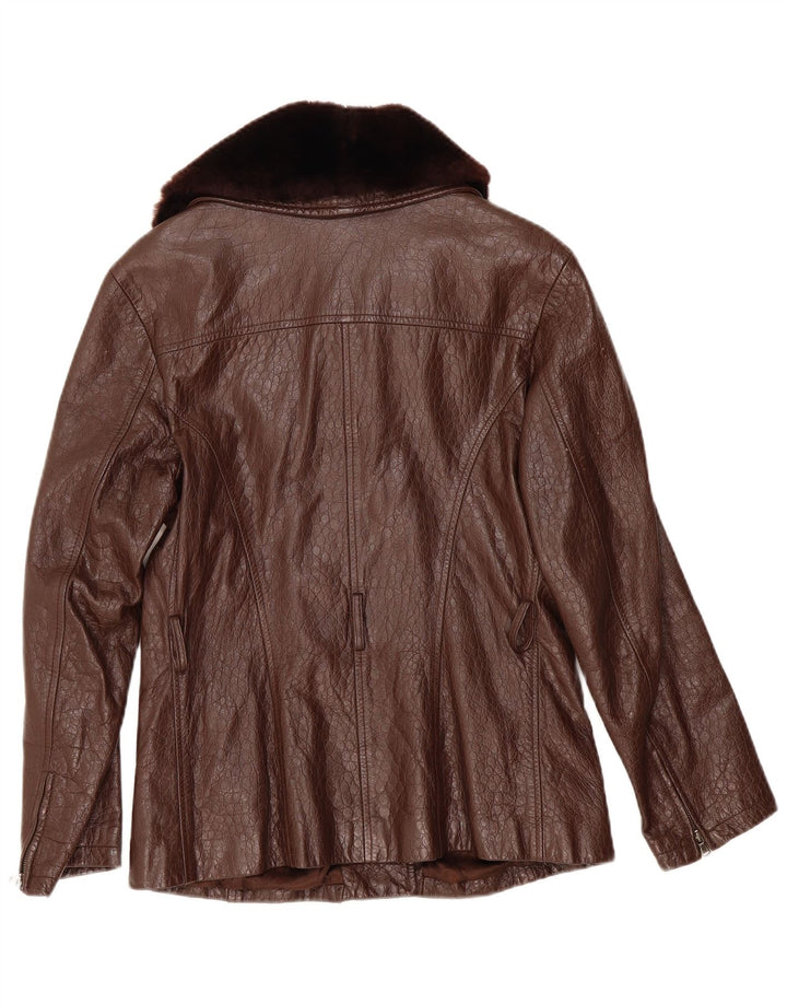 Винтажная женская кожаная куртка IT 42 Medium Brown Leather
