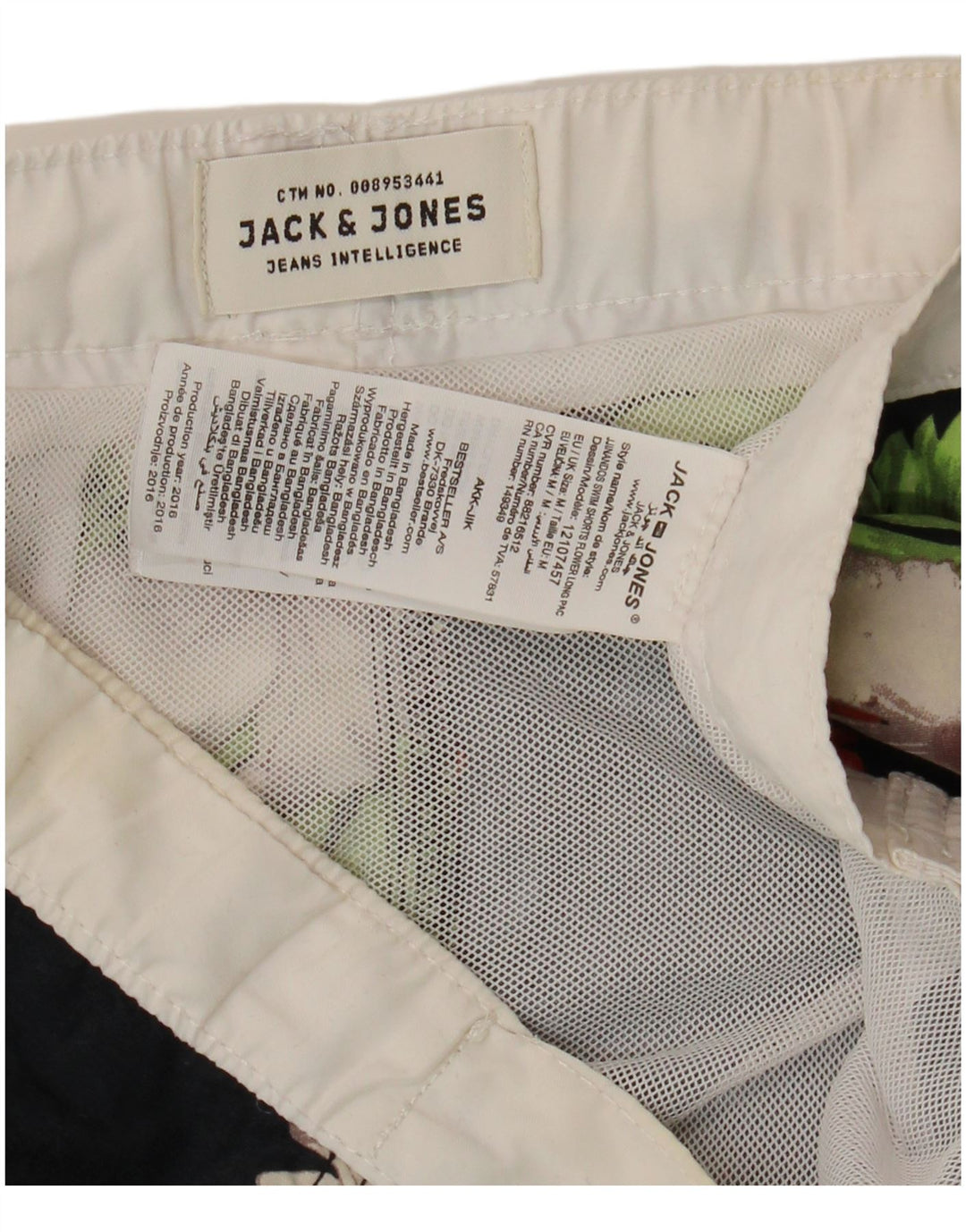 Мужские шорты для плавания JACK & JONES, средний черный, полиэстер с цветочным принтом