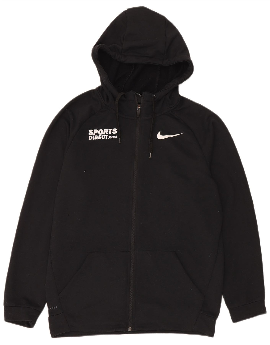 Мужской свитер с капюшоном и молнией с графическим рисунком Nike Dri Fit, маленький черный полиэстер