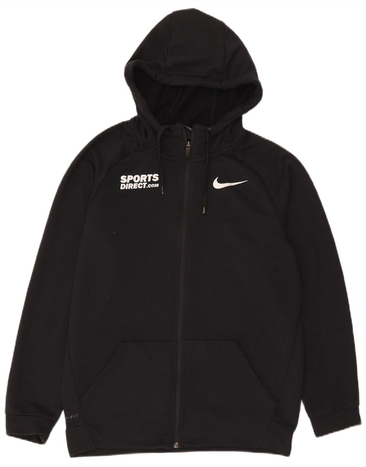 Мужской свитер с капюшоном и молнией с графическим рисунком Nike Dri Fit, маленький черный полиэстер