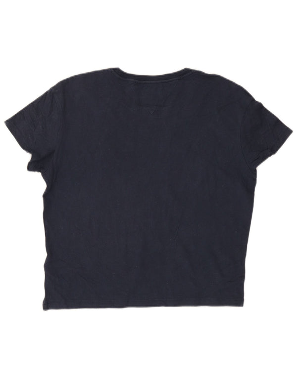 TOMMY HILFIGER Женская футболка оверсайз с рисунком Top UK 10 Small Navy Blue