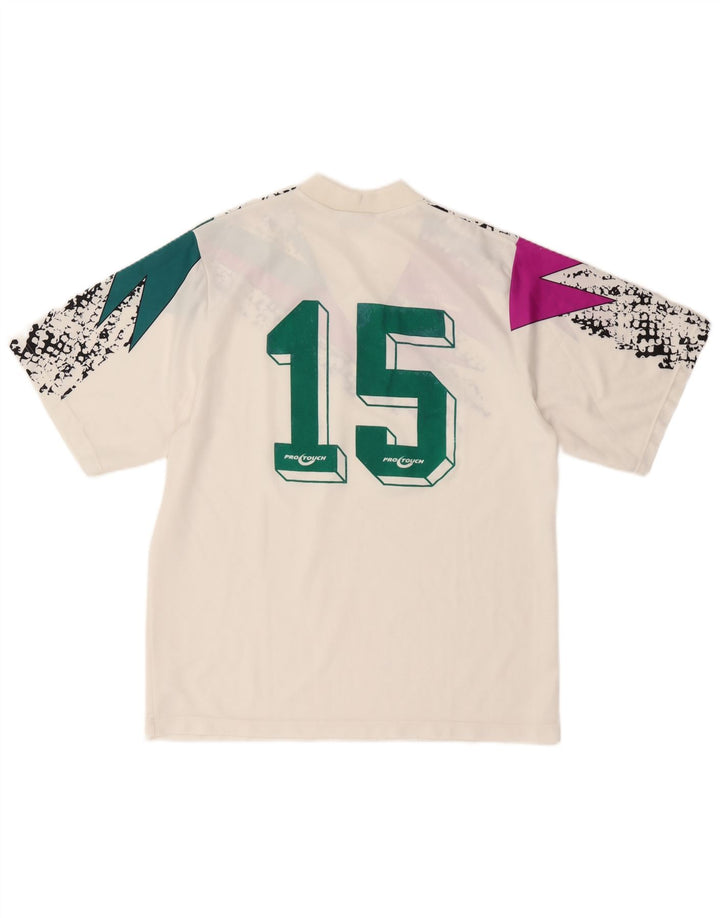 Мужская футболка с рисунком Pro Touch, большая белая спортивная футболка с геометрическим рисунком