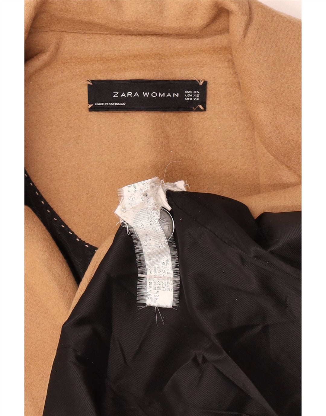 Женское пальто Zara UK 6 XS бежевое шерстяное
