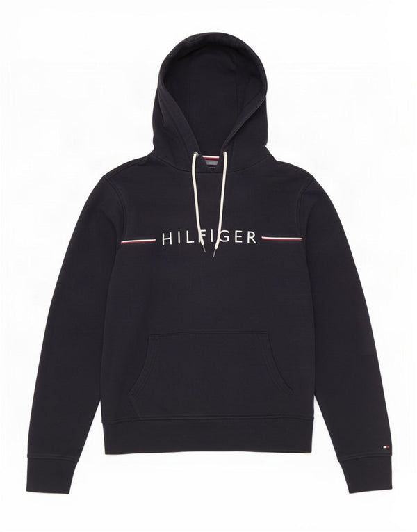 Мужской джемпер с капюшоном с рисунком Tommy Hilfiger, средний темно-синий, хлопок