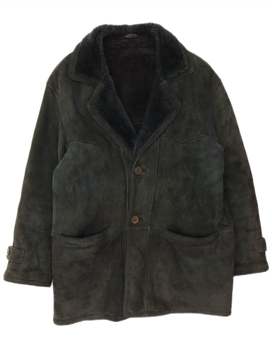 Винтажная мужская короткая дубленка IT 48 Medium Green