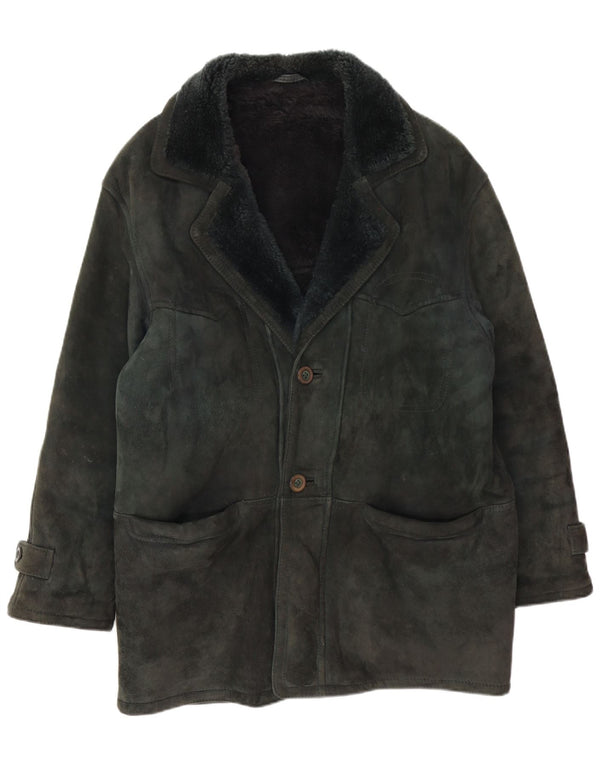 Винтажная мужская короткая дубленка IT 48 Medium Green