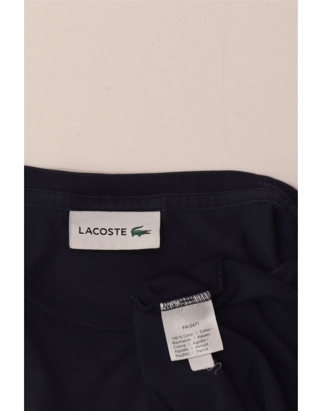 Lacoste Мужская футболка большого размера из хлопка темно-синего цвета