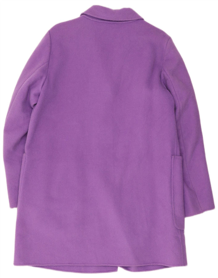 Женское пальто Benetton UK 14, большое фиолетовое, шерсть
